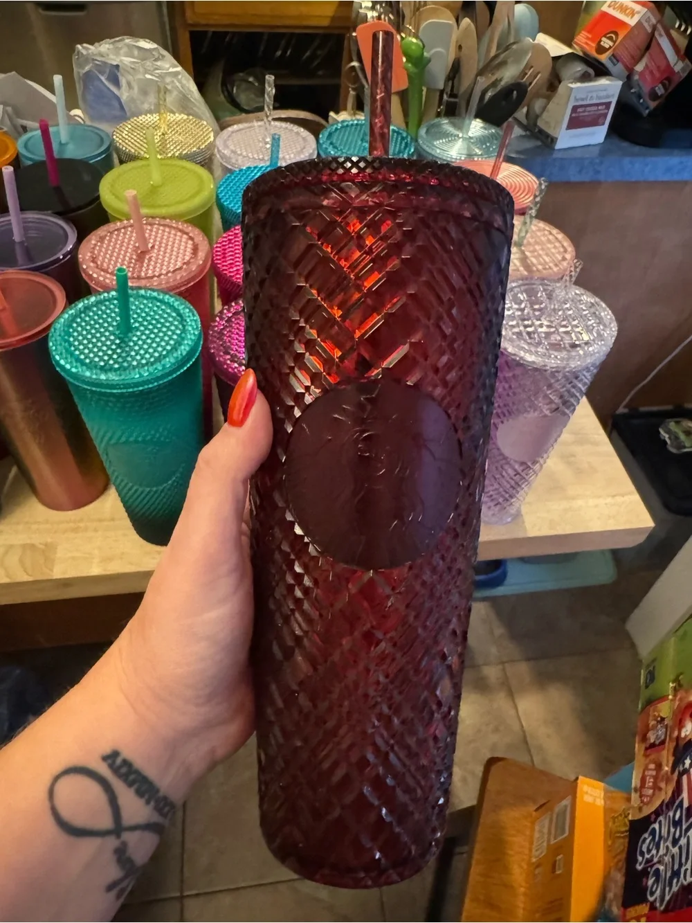 Starbucks Tall Textured Tumbler - Deep Burgundy / Plum